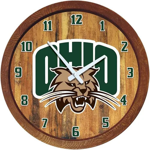 Miniatura 19 de The Fan-Brand NCAA Oklahoma Sooners: Reloj de pared con parte superior de barril de imitación para decoración de bar, decoración de fiesta