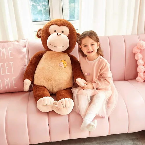 Miniatura 3 de IKASA - Mono gigante de peluche, juguete de animal de peluche suave para niños (Marrón, 30 pulgadas)