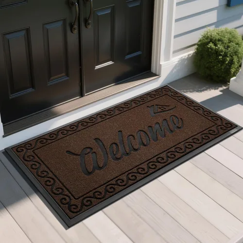 Miniatura 34 de Yimobra Tapete de Bienvenida, Tapetes de Puerta Resistentes y Duraderos para Entrada del Hogar Exterior Interior, Tapete Delantero para Patio