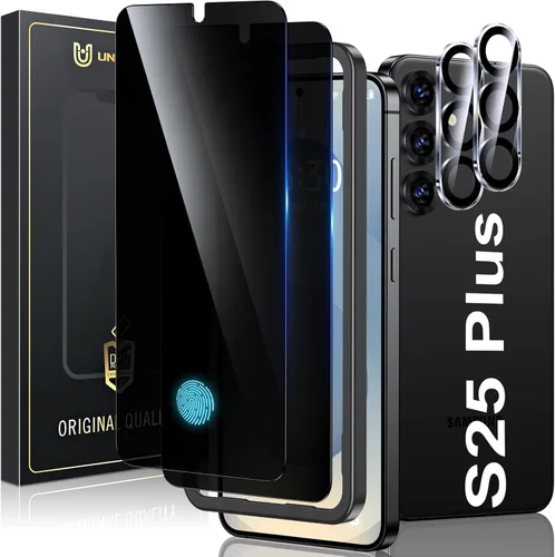 Miniatura 10 de UniqueMe Protector de pantalla de privacidad para Samsung Galaxy S22 de 6.1 pulgadas, compatible con huellas dactilares ultrasónicas, [2+2 unidades]