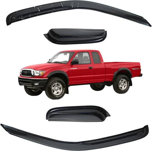 Miniatura 65 de Viseras para ventanas para Mazda 3 Sedán 4 puertas 2004 2005 2006 2007 2008 2009 estilo JDM Mugen, deflector de viento, protector solar y de lluvia