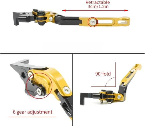 Miniatura 4 de Motorcycle Clutch Lever for FZ8 FZ-8 2011 2012 2013 2014 2015 2016-2020 Motorcycle Adjustable Folding Extendable Brake Clutch Levers Handle