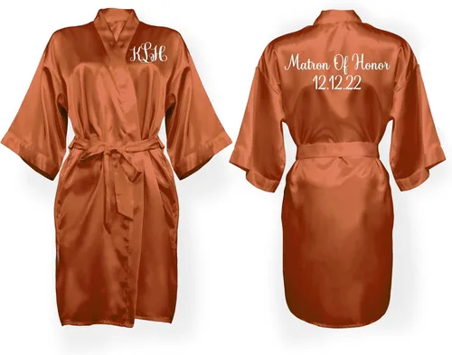 Miniatura 15 de Bata personalizada para mujer, tallas S-5XL, añade símbolos, texto y monogramas – Batas para bodas, viajes de niñas, cumpleaños y más