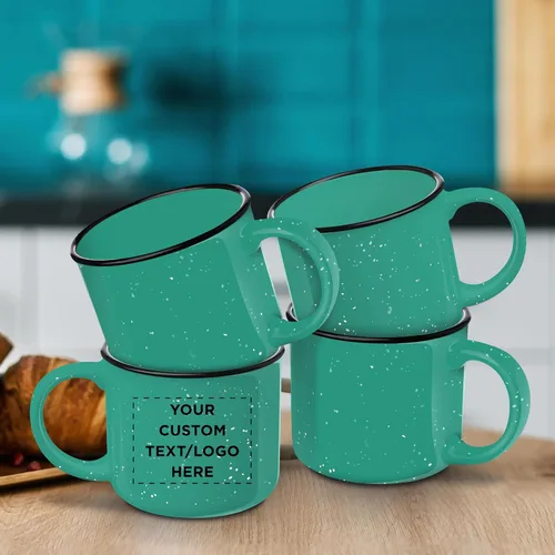 Miniatura 9 de DISCOUNT PROMOS Juego de 100 tazas de café personalizadas de cerámica para fogata, 13 onzas, paquete personalizado a granel, perfecto para té