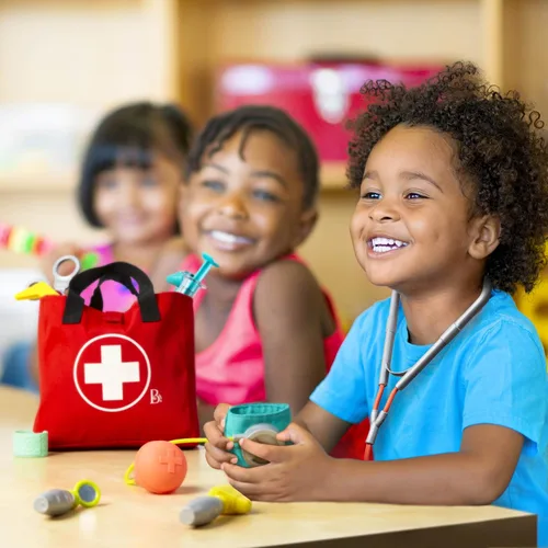 Miniatura 2 de B. toys Mini kit de cuidado médico con herramientas realistas para niños pequeños y niños - Juguetes educativos para juegos de rol y juego