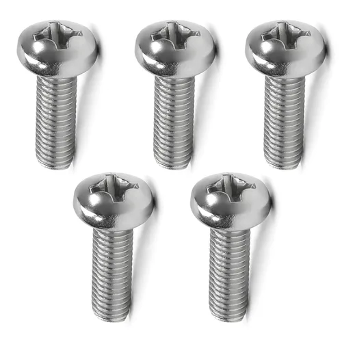 MroMax 5 tornillos de máquina Phillips de cabeza plana M8 x 0.984 in, acero inoxidable 304 18-8, rosca completa, tornillos de cabeza cruzada gris