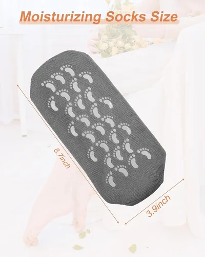 Miniatura 2 de Calcetines hidratantes, 2 pares de calcetines de loción para pies secos y agrietados para mujeres, calcetines hidratantes de pies, calcetines