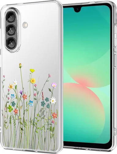 Miniatura 10 de Unov Funda diseñada para Galaxy A14 4G / 5G, funda transparente con patrón antideslizante en relieve, a prueba de golpes delgada protectora