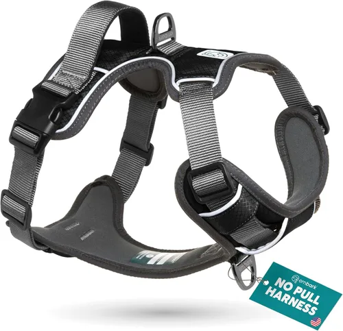 Miniatura 14 de Arnés para perro de aventura Embark, arnés para perro sin tirones con ribete reflectante para perros grandes - Nylon de grado militar, clip frontal