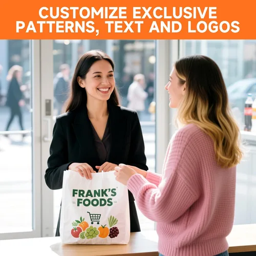 Miniatura 5 de METAPRINT 50 bolsas de papel kraft impresas personalizadas para pequeñas empresas, tamaño mediano de 8 x 4.5 x 10 pulgadas, bolsas de regalo