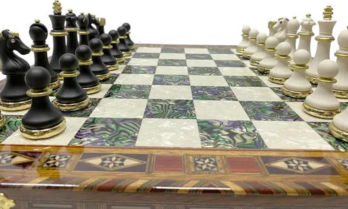 Miniatura 6 de Antochia Crafts Juego de ajedrez grande de 16.5 pulgadas - Piezas de ajedrez de lujo con 2 reinas adicionales y tablero de ajedrez de madera