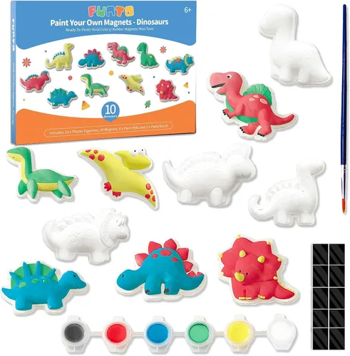 Miniatura 10 de Funto Kit de pintura de unicornio, juego de artes y manualidades, proyectos STEAM Actividad creativa juguetes de bricolaje, con 6 figuras, 6 macetas