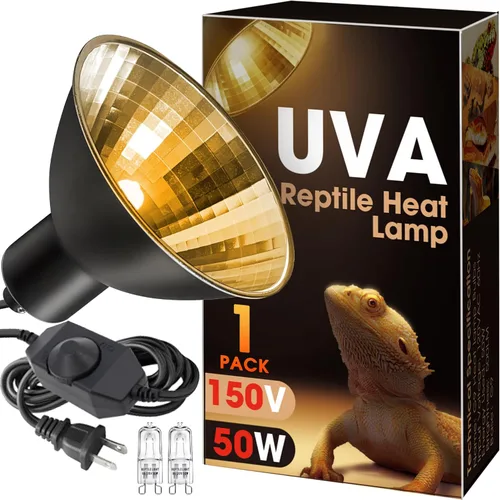 Miniatura 9 de Briignite Lámpara de calor de reptil roja, bombilla de calor G9 de 50 W y lámpara de cúpula para reptiles, reflector de aluminio, lámpara de calor