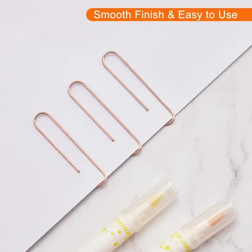 Miniatura 4 de NEEWAY Clips de papel de oro rosa, 200 unidades, tamaño grande, clips de papel jumbo de 2 pulgadas, suministros escolares y de oficina (paquete de 2)