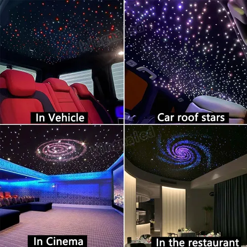 Miniatura 7 de Twinkle Starlight Headliner Light, 16W 1000pcs 9.8ft Kit de Luz LED de Fibra Óptica para Techo con Estrellas APP/Control Remoto