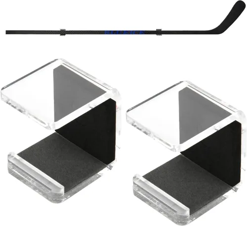 Miniatura 8 de Cosmos 1 par de soportes de pared para palo de hockey, soporte de exhibición horizontal y organizador de almacenamiento para palo de hockey sobre