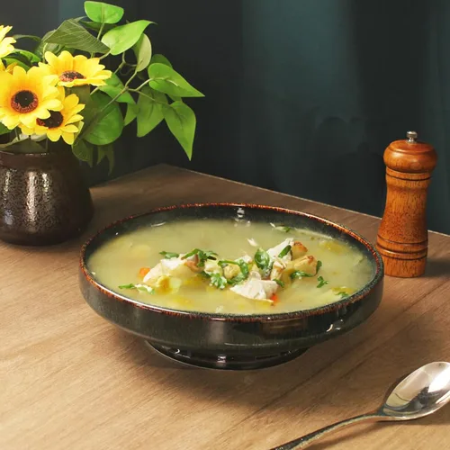 Miniatura 5 de Tazón de sopa Plato de sopa grandes para pasta, 47 onzas, juego de 2, para servir, ensalada, cena, plato hondo/tazón ancho, microondas, horno, Negro
