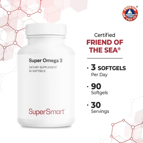 Miniatura 5 de Supersmart - Super Omega 3 1500 mg por día (certificado amigo del mar) - Ácidos grasos EPA y DHA - Suplemento Omega 3 - Aceite de pescado de pesca
