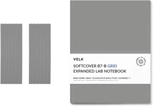 Miniatura 16 de Vela Sciences B7-B - Cuaderno expandido de laboratorio de tapa blanda, 9.25 x 11.75 pulgadas (9.3 x 11.8 in), 144 páginas, encuadernado permanente