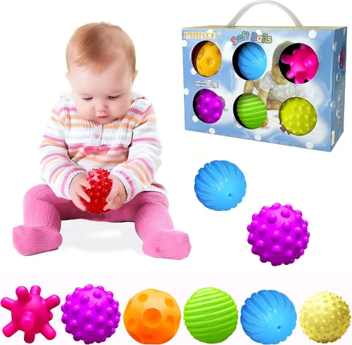 Miniatura 11 de Pelotas sensoriales para bebés, bolas de goma suave para niños de 1 a 3 años, juguetes de baño sensoriales Montessori de 6 a 12 meses, pelota