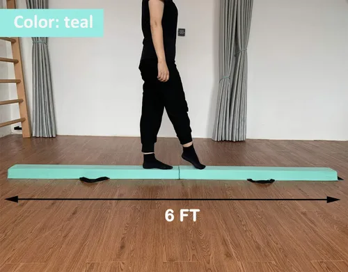 Miniatura 6 de MARFULA Viga de Gimnasia Plegable de 6 PIES / 8 PIES / 9 PIES Viga de Equilibrio de Espuma para Suelo - Extra Firme - Cubierta de Gamuza - Parte