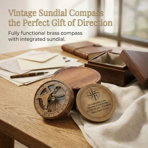 Miniatura 3 de Compass Gift for Mom/Dad, Vintage Pocket Compass Engraved with Go Confidently Customized Gifts for Women/Men, Baptism 2026 Communion Christian