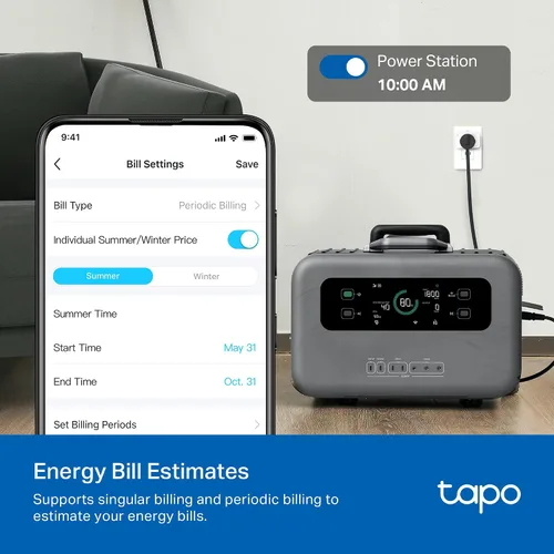 Miniatura 5 de TP-Link Tapo Enchufe inteligente Mini, Compatible con Matter, Compatible con Alexa, Google Home y Samsung SmartThings, Monitoreo de energía, 15A