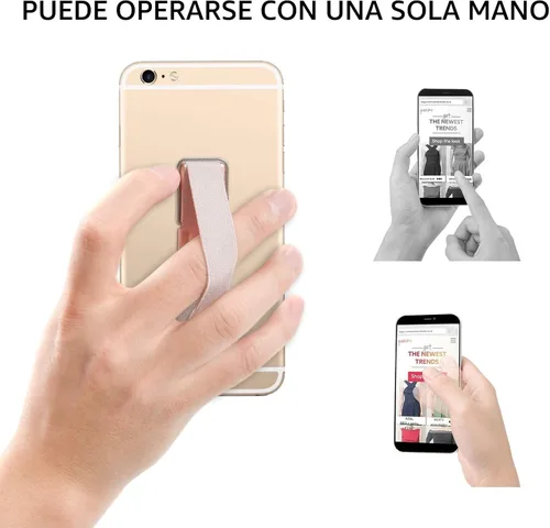 Miniatura 6 de Correa para teléfono, 4 unidades, soporte para dedos para teléfono, agarre trasero del teléfono con soporte adecuado para iPhone, Samsung y la oro