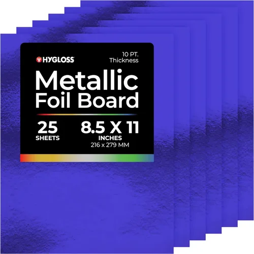 Miniatura 13 de Hygloss Hojas de cartulina metálica, 100 hojas de oro mate, 8.5 x 11 pulgadas, resistentes, 10 puntos, papel de cartón metálico para manualidades