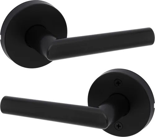 Miniatura 9 de Kwikset Milan - Manija de puerta de paso interior, palanca para puertas de armario y pasillo, manija reversible sin bloqueo, níquel satinado