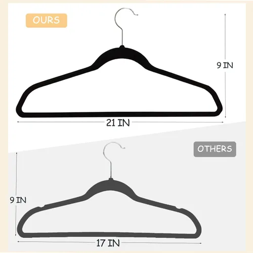 Miniatura 2 de Urby Perchas extra anchas para ropa de talla grande, ganchos para cuerda de colgar, perchas de tamaño súper grande de 21 pulgadas, ideales