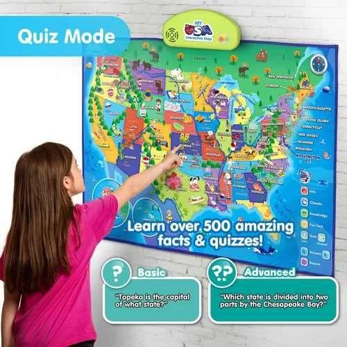 Miniatura 4 de BEST LEARNING i-Poster My USA Interactive Map – Juguete educativo inteligente para niños o niñas de 5 a 12 años Geografía de Navidad