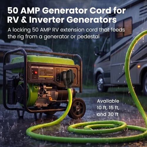 Miniatura 8 de GEARit - Cable generador de 50 amperios de 15 pies, NEMA 14-50P a SS2-50R, cable de extensión para generador de bloqueo giratorio, STW 6/3+8/1 AWG