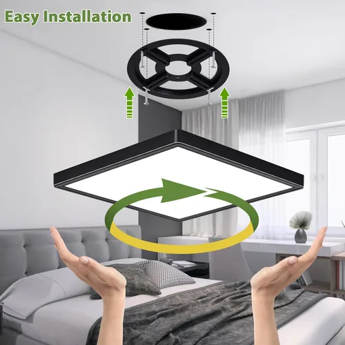 Miniatura 7 de Lámpara de techo LED empotrada de 12 pulgadas, 24 W, 3000 K/4000 K/6000 K, luz de techo LED ajustable, 2800 lm para dormitorio, cocina, pasillo
