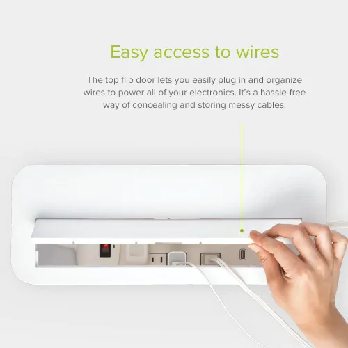 Miniatura 2 de UT Wire In-Box - Caja de gestión de cables extragrande para protector de sobretensiones en el escritorio, color negro
