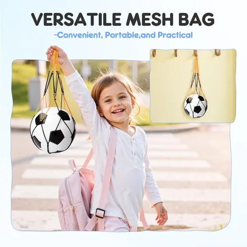 Miniatura 6 de Paquete de 2 pelotas de fútbol para niños, tamaño 2/talla 3, bolas de fútbol para niños, bolas de dibujos animados para niños con bomba, bolsa