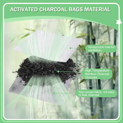 Miniatura 3 de 12 absorbentes de olores de carbón, absorbente de olores de carbón activado para el hogar, bolsa purificadora de aire de carbón de bambú