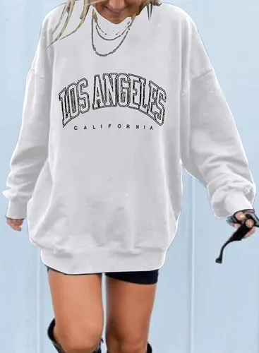 Miniatura 2 de Dokotoo Sudaderas largas con cuello redondo para mujer, estilo vintage, básicas, de gran