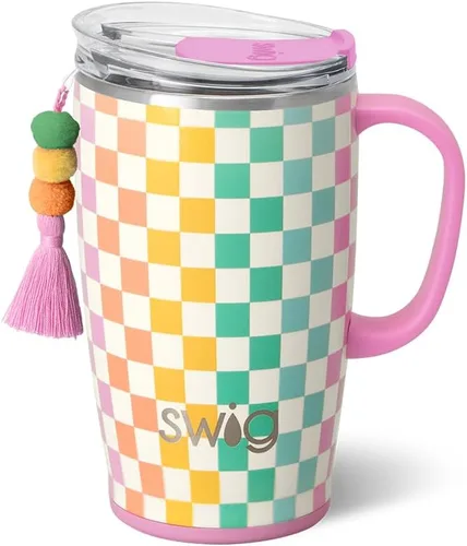 Miniatura 17 de Swig Life Taza de Viaje de 18 oz, Vaso Aislante con Asa y Tapa, Taza de Café de Viaje, Compatible con Portavasos, Acero Inoxidable, Vaso de 18 oz
