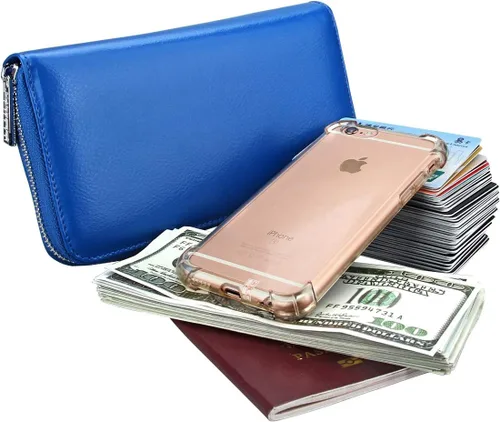 Miniatura 3 de Easyoulife Cartera de cuero genuino para mujer con tarjetero RFID seguro 36 ranuras