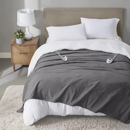 Miniatura 9 de Serta - Manta de forro polar ultrasuave Travis con textura de nervaduras trilobulares, manta eléctrica; cómoda, agradable y abriga y protege