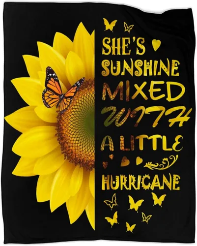 Miniatura 13 de Manta de girasol para mujer, regalo de cumpleaños para amigos, manta amarilla mariposa de 60 x 80 pulgadas, decoración Girasol: ella es el sol