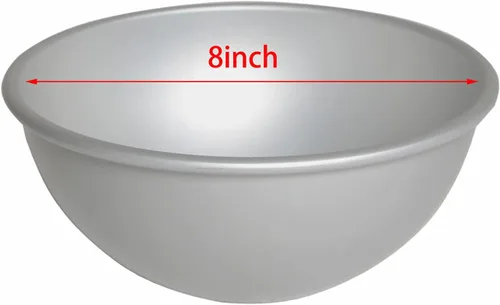 Miniatura 3 de SADYFON 8 x 4 pulgadas molde de esfera de pastel de media bola, molde de aluminio hemisferio de béisbol para hornear Bandeja hemisférica de 8 x 4
