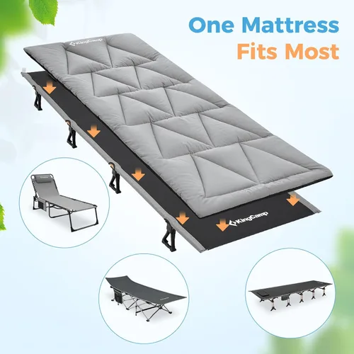 Miniatura 3 de KingCamp Almohadilla para Catre de Campamento, Colchoneta Cómoda y Ligera, Cubrecolchón Esponjoso Suave Cálido Antideslizante para Exteriores