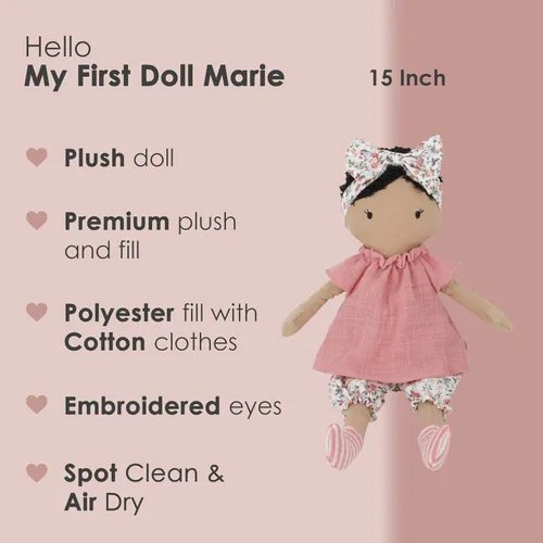 Miniatura 2 de MON AMI My First Doll Poppy - Muñeca de peluche de 15 pulgadas para niñas, compañera suave y tierna, amiga perfecta para niños pequeños