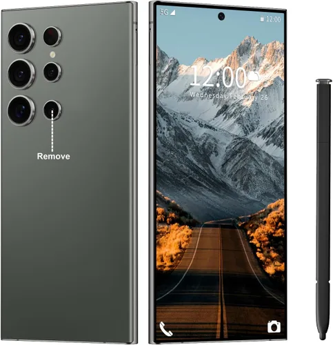 Teléfono I24 Ultra desbloqueado de 16+512 GB, bolígrafo integrado, batería de teléfono inteligente de 6800 mAh, pantalla HD de 6.82 pulgadas, Verde