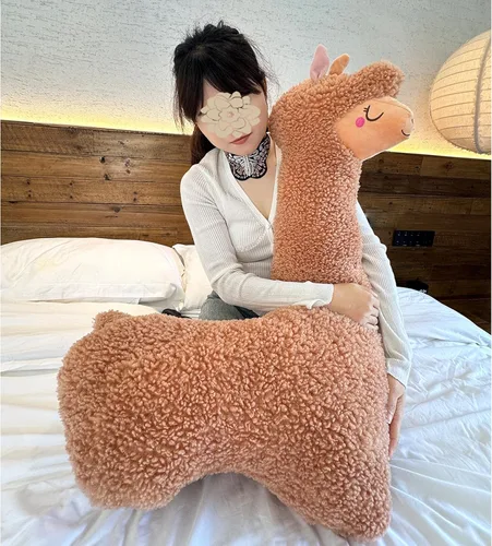 Miniatura 7 de Almohada de felpa de llama, almohada de cuerpo largo de felpa de alpaca de 39 pulgadas, animal de peluche de alpaca, regalo de Navidad y cumpleaños