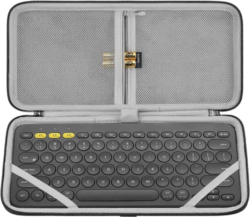 Miniatura 7 de Geekria Funda de transporte para teclado, funda protectora de viaje rígida para teclado compacto pequeño, compatible con Logitech K380, Logitech