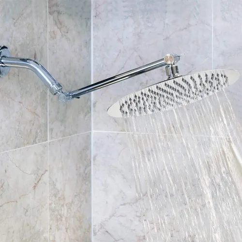 Miniatura 6 de NearMoon Cabezal de ducha de lluvia con brazo ajustable de 11 pulgadas, ducha de lluvia de acero inoxidable de alta presión, diseño ultrafino