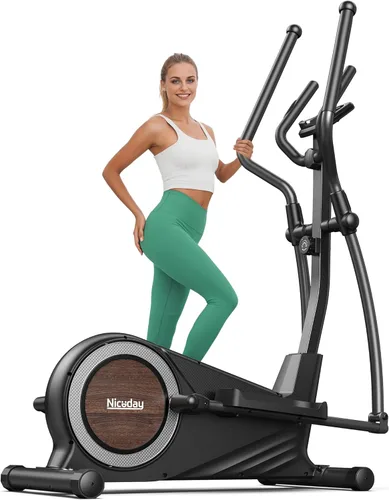 Niceday Máquina elíptica de ejercicios, máquina elíptica para el hogar, entrenador elíptico magnético con zancada de 15.5 a 19 pulgadas, 16 niveles